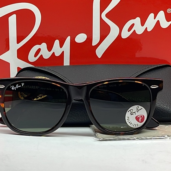 BNWT Rayban Wayfarer Unisex 2140 Tortoise W Brown Polarized lenses asstd - Picture 7 of 7